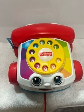 Fisher-Price Red and Yellow Pull-Along Learning Phone